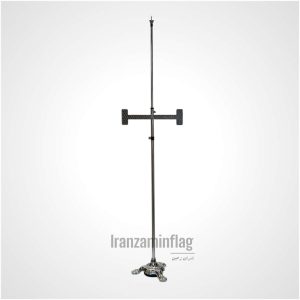 پایه پرچم تشریفات پنجه شیری سه پایه کروم - میله دو تکه